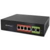 Ethernet PoE switch QOLTEC 52289 — 4x RJ45 PoE porty, 2x RJ45 uplink, 65W PoE rozpočet