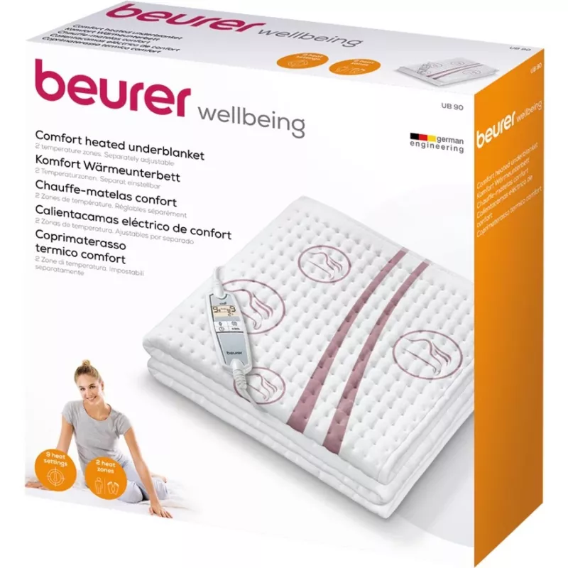 Beurer UB 90 vyhrievaná podložka do postele, 80 x 150 cm, biela