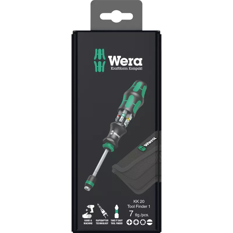 Wera Kraftform Kompakt 20 - skrutkovač so sadou bitov - v puzdre (05051016001)