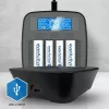 everActive NC-1000M V2 nabíjačka batérií, Ni-MH, 4 sloty AA/AAA, USB-C, čierna