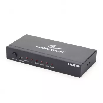 HDMI video splitter GEMBIRD DSP-4PH4-02 — 4× HDMI výstupy, HDMI 1.4, 225 MHz, oceľové puzdro, 146×73×24 mm