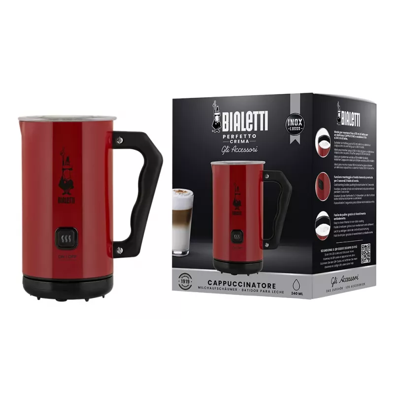 Bialetti MKF02 automatický šľahač/zohrievač mlieka červený