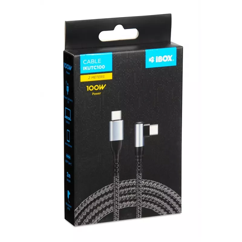 iBox IKUTC100 USB kábel USB 2.0 2 m USB C čierny