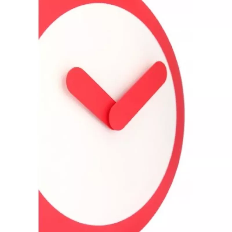 NeXtime hodiny 2615ro Focus, Ø25 cm, nástenné hodiny, biela/červená