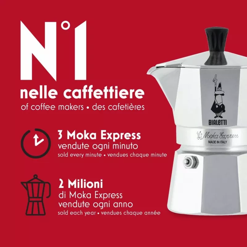 Bialetti Moka Express moka kanvica 0,06 L hliník, čierna