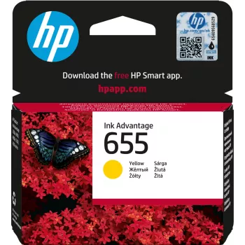 HP 655 žltá originálna Ink Advantage atramentová kazeta, žltá, 1 ks, 600 strán