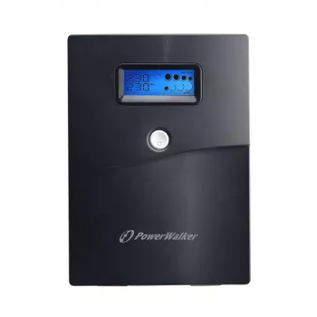 Neprerušiteľný zdroj napájania PowerWalker VI 3000 SCL — Line-Interactive UPS 3 kVA / 1800 W, 230 V, 9 Ah batéria, LCD, Tower, čierna