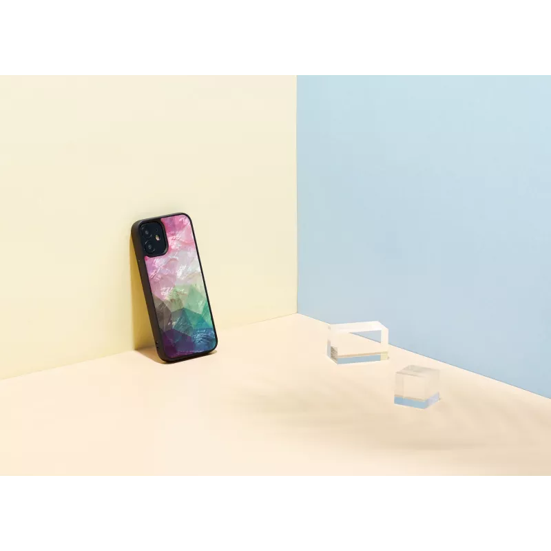 Ochranné puzdro iKins pre Apple iPhone 12 mini – dizajn vodných kvetov, čierne