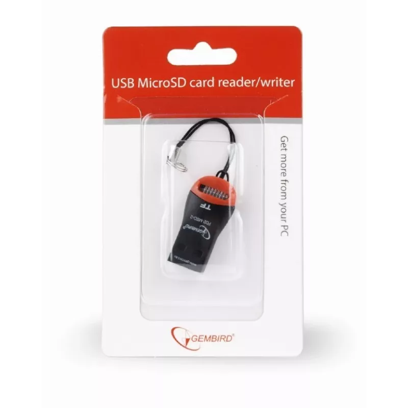 Čítačka kariet Gembird FD2-MSD-3 USB 2.0 čierna červená
