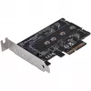 Silverstone SST-ECM27 M.2/SATA adaptérová karta, PCIe 4.0, 1x M-Key, 2x SATA 6G - Low Profile