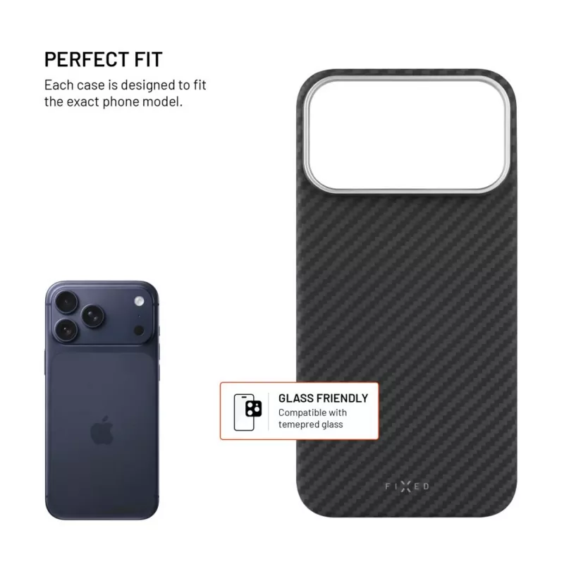 Ochranné puzdro FIXED pre Apple iPhone 17 Pro Max — aramidové vlákna, čierne