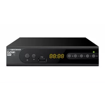 Set-Top-Box ESPERANZA EV106R káblový tuner DVB-T2 / DVB-C HEVC H.265, HDMI, USB, PVR, Dolby Digital, 174–790 MHz, čierny