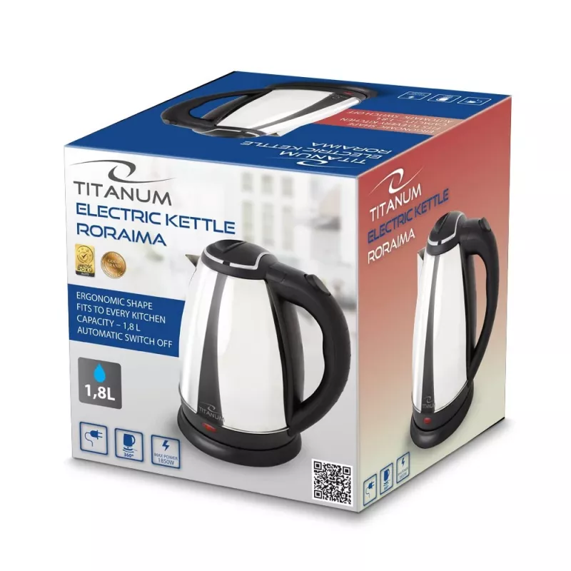 Titanum TKK102S elektrická kanvica 1,8 L 1800 W strieborná