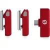 Bezdrôtový mikrofón Rode Wireless Micro — kompaktný klip-on vysielač a prijímač, červený