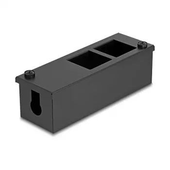Rozbočovacia zásuvka DeLOCK Easy 45 modulový nosič pre montáž na stôl alebo stenu, kov, čierna — 4×22,5×45 mm alebo 2×45×45 mm