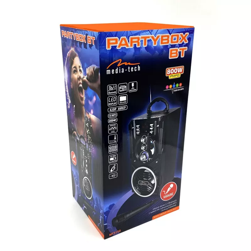 Stereo prenosný reproduktor Media-Tech PARTYBOX BT MT3150 čierny