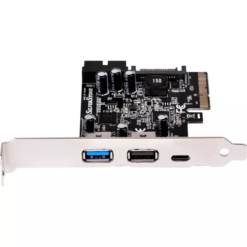 SilverStone ECU05 - USB adaptér - PCIe 2.0 x2 Low Profile - USB 3.1 Type-C x 1 + USB3.0 x 2 + USB3.0 (interný) x 2 (SST-ECU05)