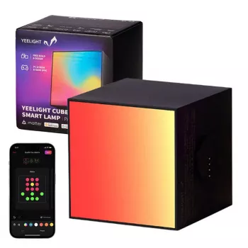 Inteligentná stolná lampa Yeelight Cube čierna — Wi‑Fi/Bluetooth, viacfarebná, 75×75×75 mm, 100–240 V