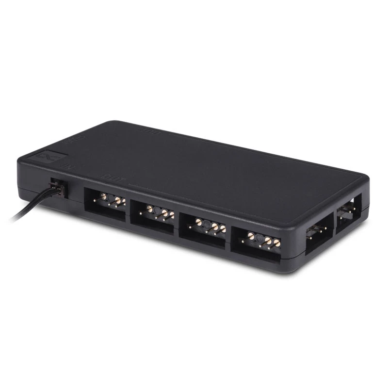 Alphacool Core 25669 rozdeľovač DRGB 11x 3-pin s napájacím konektorom SATA, čierny