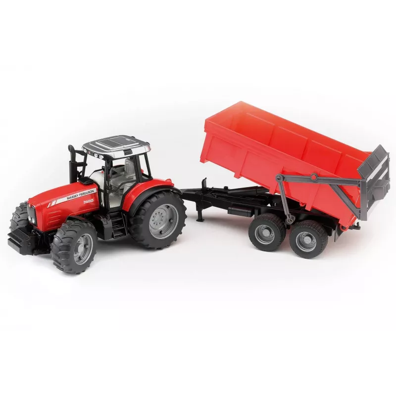 Model traktora BRUDER Massey Ferguson 7480 s vyklápacím prívesom