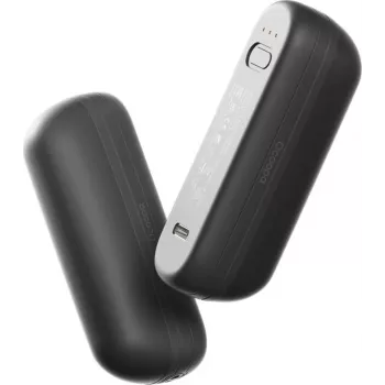 Nabíjateľné ohrievač rúk Ocoopa UT2s Mini — 2600 mAh prenosný vreckový ohrievač, hliník, čierna
