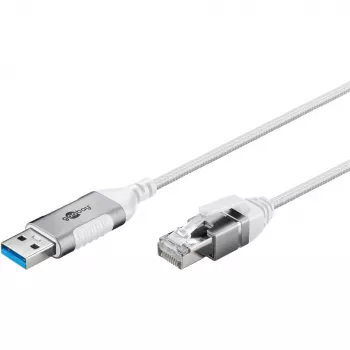 Goobay Ethernet kábel USB-A 3.0 na RJ45 tenký 2 m – prepája router, modem alebo (74379)