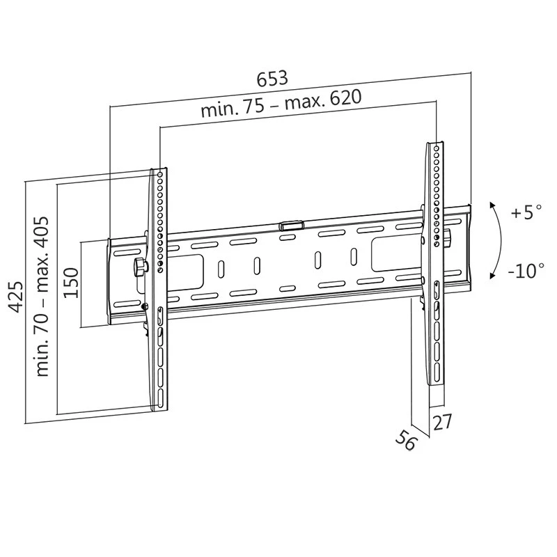LogiLink BP0018 držiak/stojan na TV 177,8 cm (70) čierny