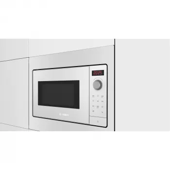 Vstavaná mikrovlnná rúra solo Bosch BFL523MW3, 800 W, 20 L, biela, dotykové a otočné ovládače