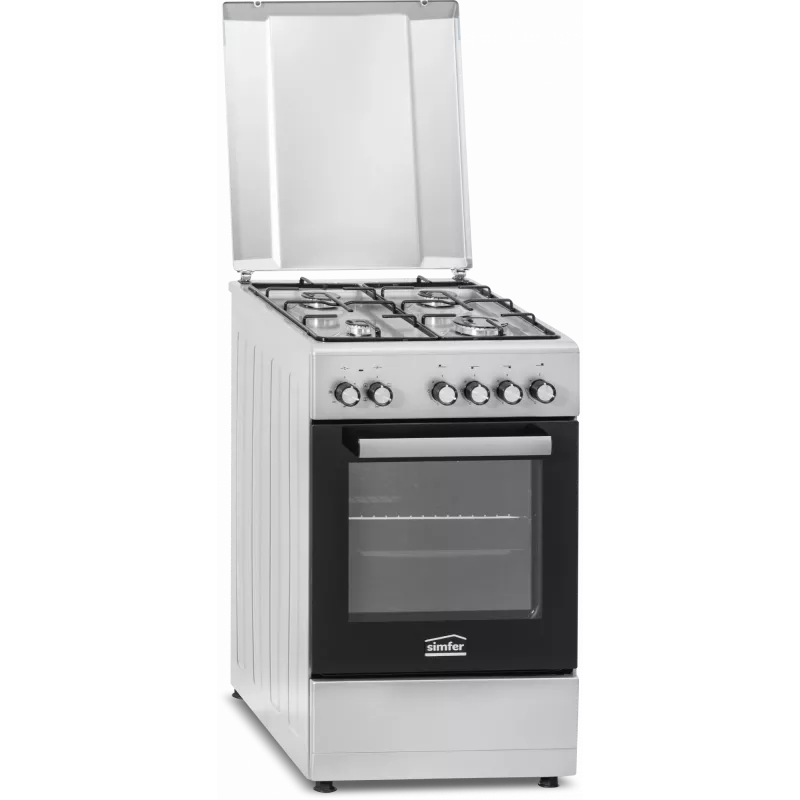 Plynová varná doska a elektrická rúra SIMFER 5405SERGG, nerez, 4 zóny, 50 cm