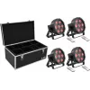 LED podlahový reflektor set EUROLITE SLS-7 HCL 4x s transportným case TDV-1