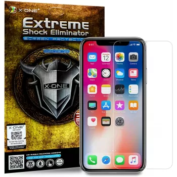 Ochranná fólia displeja X-ONE Extreme Shock Eliminator pre iPhone X — čierna, nárazuvzdorná, odolná