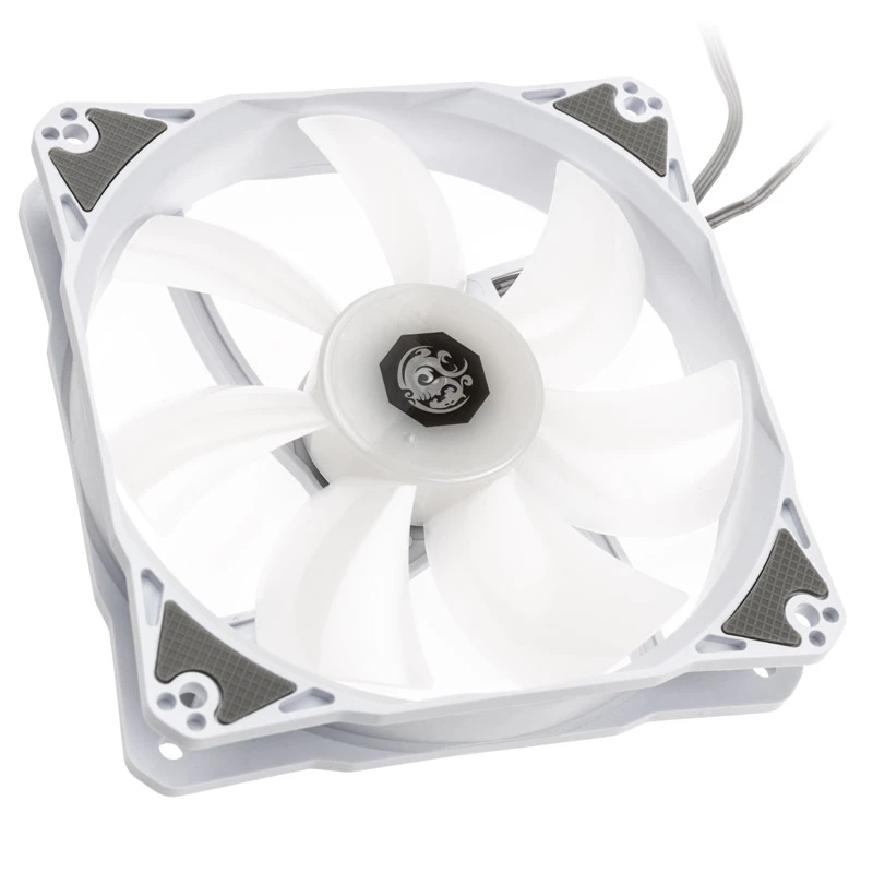Skriňový ventilátor BitsPower Notos RGB PWM 120mm biely, 3 balenie