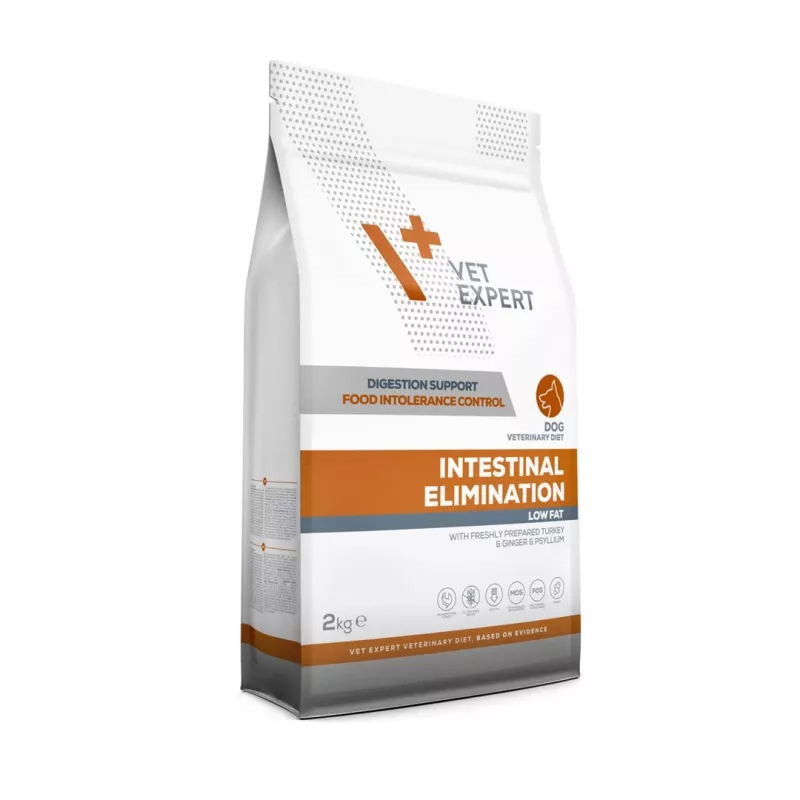 VetExpert Veterinary Diet Intestinal Elimination Low Fat suché krmivo pre psov, 2 kg