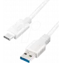 Logilink – USB kábel – USB Type-A (M) na USB-C (M) obojstranný – USB 3.2 Gen 1 – 3 A – 15 cm – biely (CU0172)