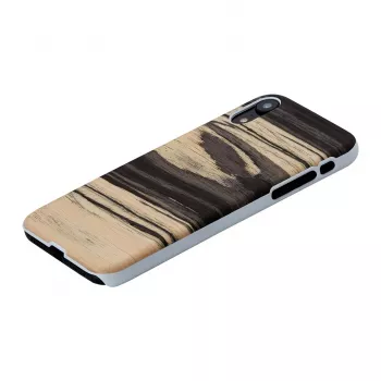 Puzdro na telefón man and wood pre iPhone XR — biela ebenové drevo povrch
