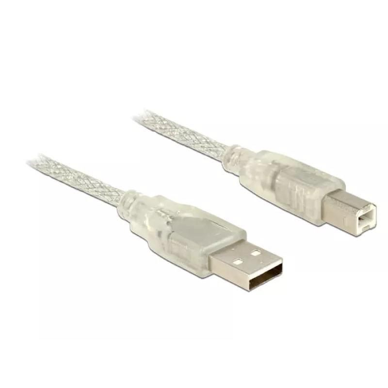 USB kábel DeLOCK 83895 USB 2.0 3 m USB A USB B priesvitný