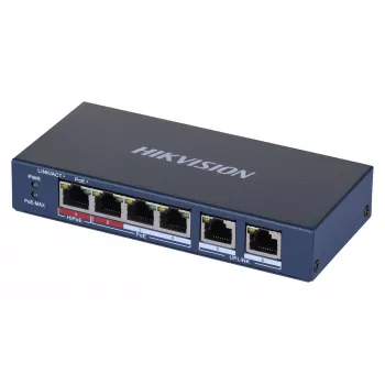 Hikvision DS-3E0106HP-E sieťový switch Unmanaged Fast Ethernet (10/100) PoE podpora modrý
