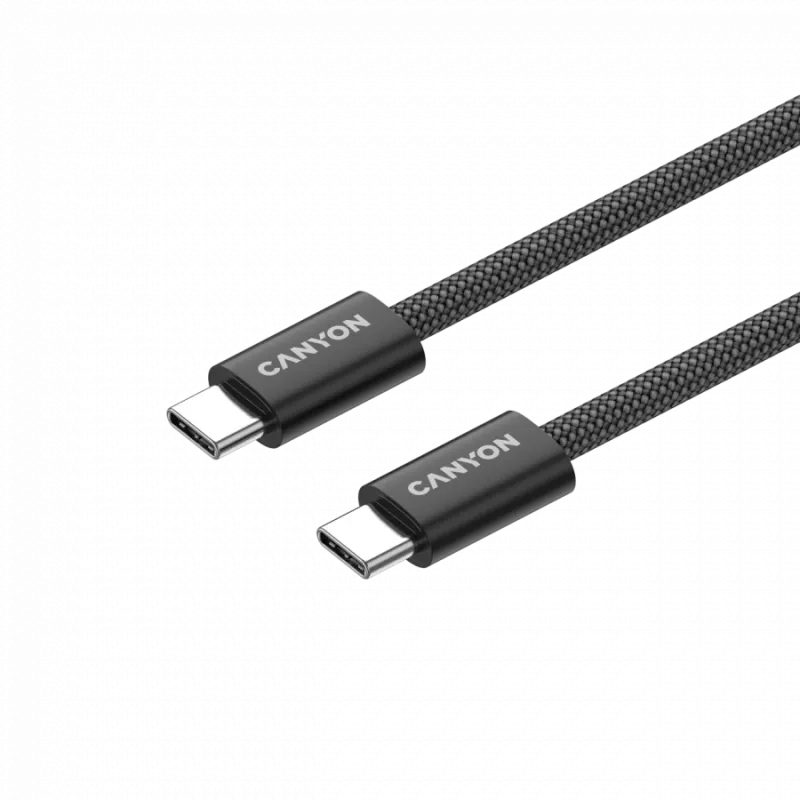 CANYON kábel OnWire 60MG C-C 60W magnetický pletený 1m čierny
