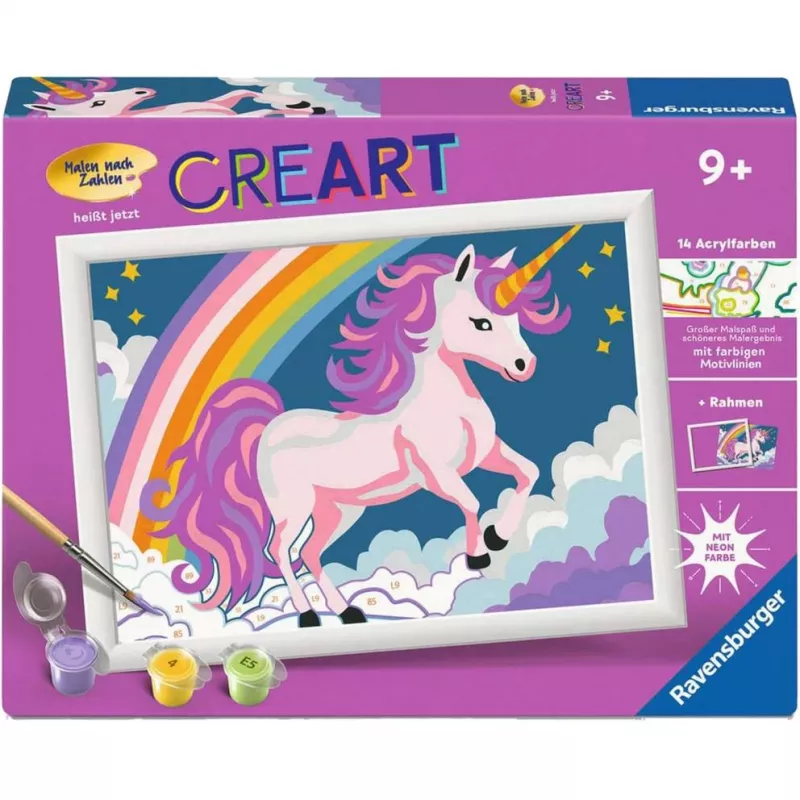 Sada maľovania podľa čísel Ravensburger CreArt ružový jednorožec maľovanie