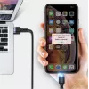 USB na Lightning dátový kábel Tellur 1,2 m nylonový pletený čierny