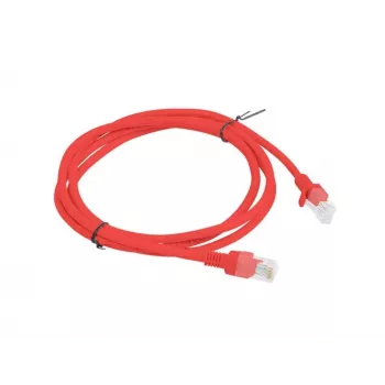 Sieťový patch kábel LANBERG Cat.5e UTP 1,5 m, červený, CCA vodič, 26 AWG, 100 MHz