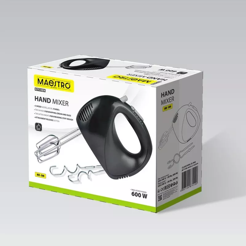 Ručný mixér Maestro MR-500, čierny – ručný mixér, model MR-500