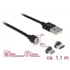 USB kábel DeLOCK 85723 USB 2.0 1,1 m USB A USB C/Micro-USB B čierny