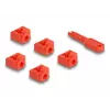 Blokátor portov DeLOCK 20928 RJ-45 červený plast 11 ks
