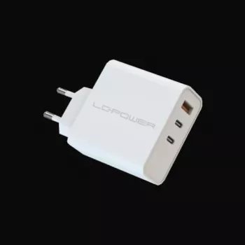 Interiérová nabíjačka LC-Power LC-GAN-65 univerzálna AC rýchlonabíjačka biela