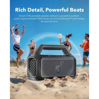 Stereoreproduktor prenosný Anker Soundcore Boom 2 SE — 2.0 kanály, 30 W RMS, bezdrôtový, čierny