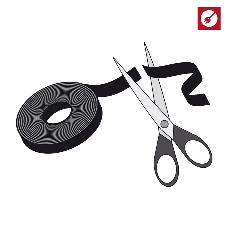 LABEL THE CABLE LTC PRO Roll Strap, obojstranná rolka suchého zipsu, 25 m čierna
