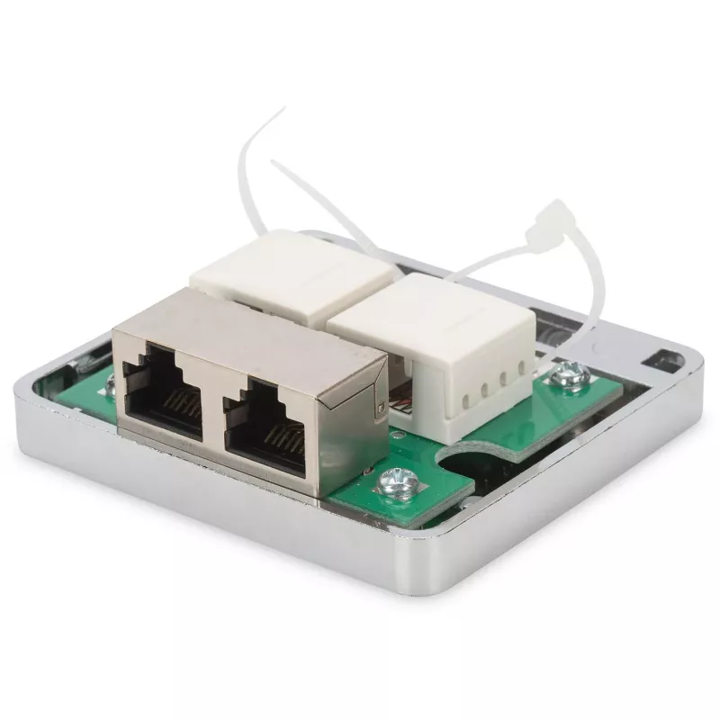 Nástenná zásuvka Digitus CAT 6A 2-portová