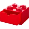 LEGO zásuvka na stôl 4, úložná krabica červená, výstupky