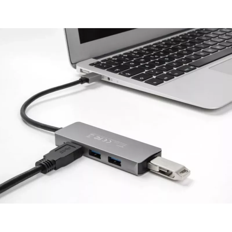 DeLOCK 63171 USB Hub 3.2 Gen 1 Type-A 5000 Mbit/s sivý
